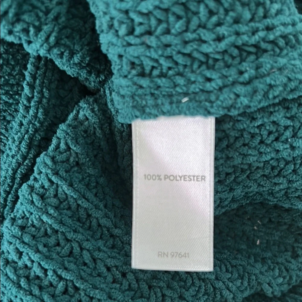 J. Jill Forest Green Crew Neck Sweater with Cable Knit - Picture 5 of 7